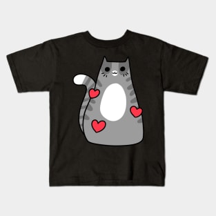 Blue Tabby Love Kids T-Shirt